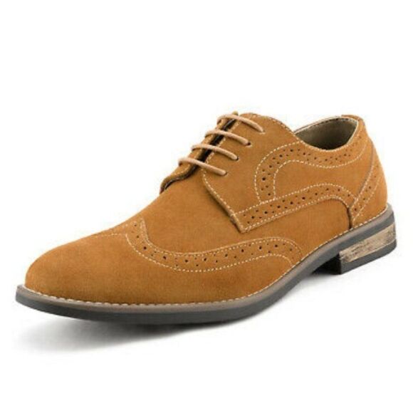 Bruno Marc Men's  Lace Up Wingtip Suede Leather Oxford Shoes -12 - Picture 1 of 10